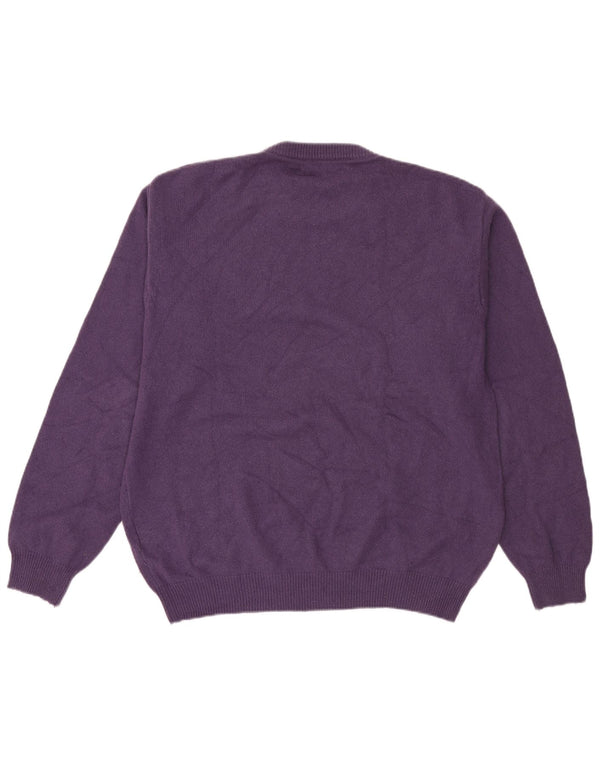 Marlboro Classics Herren-Pullover mit Rundhalsausschnitt, 3XL, lila Wolle