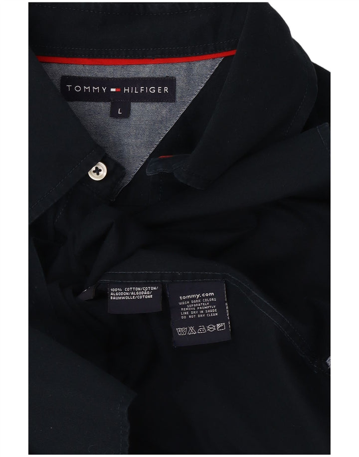 TOMMY HILFIGER Herrenhemd Große Marineblaue Baumwolle