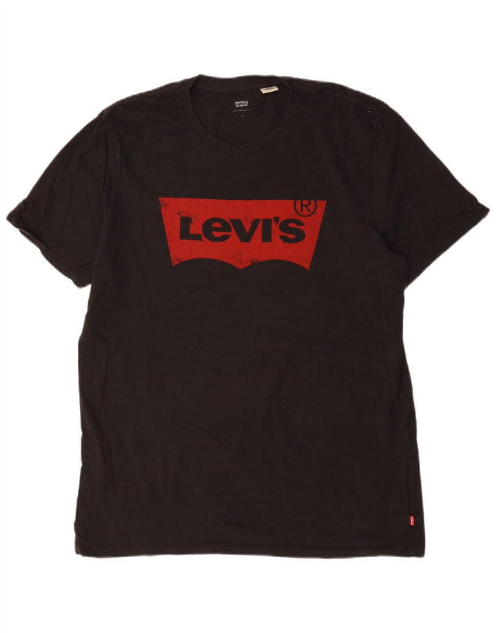 Levi's Herren-T-Shirt mit Grafik, Größe L, aus schwarzer Baumwolle