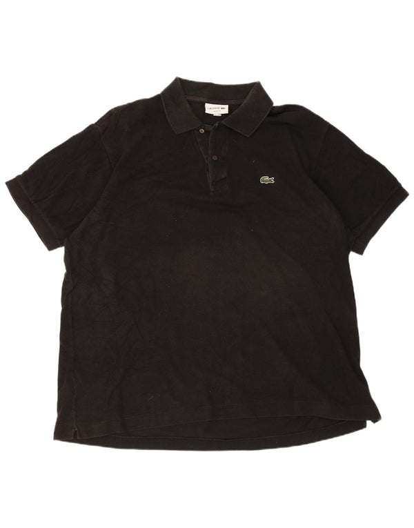 Lacoste Herren-Poloshirt mit klassischer Passform, Größe 7 2XL, schwarze Baumwolle