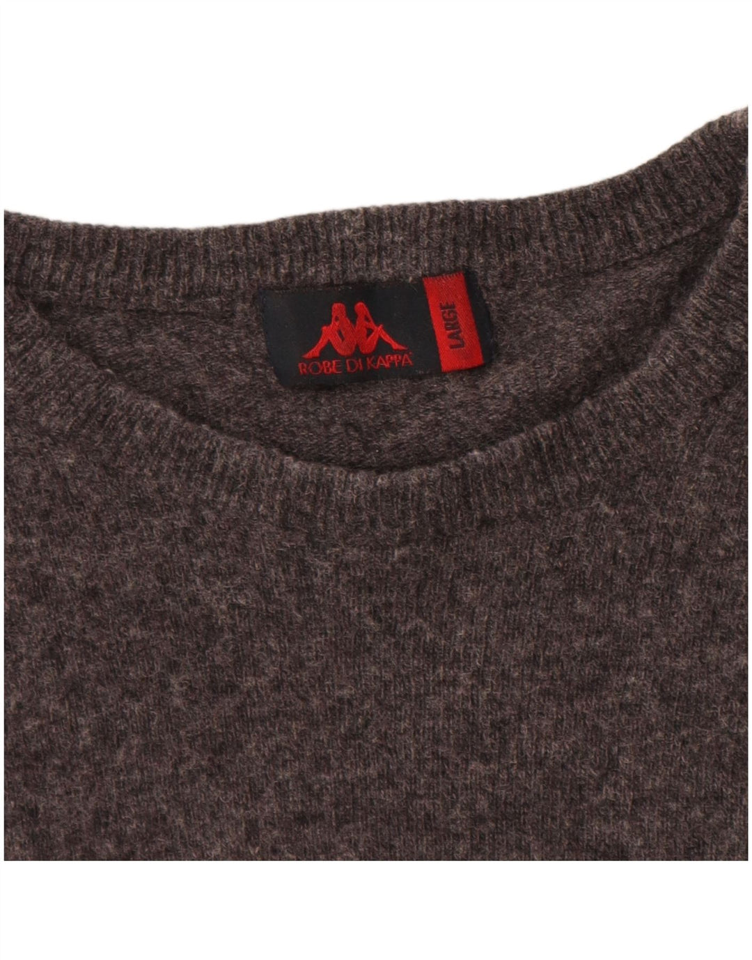 Kappa Herren-Pullover mit Rundhalsausschnitt, große graue Wolle