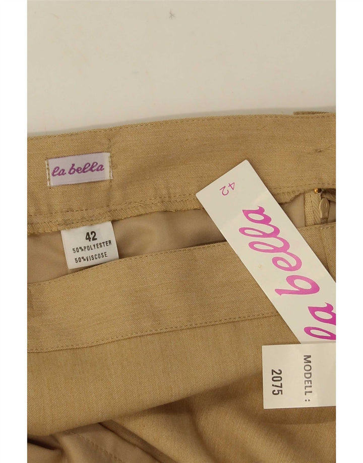 La Belle Damen gerader Rock IT 42 Medium W30 Beige Polyester