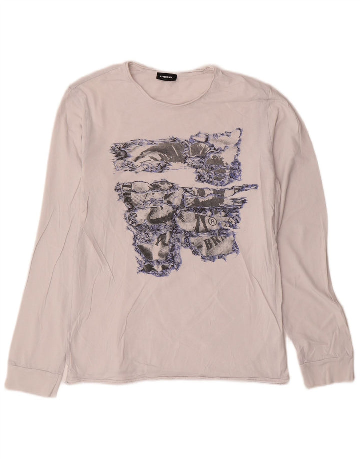 Diesel Langarmshirt mit Grafik für Mädchen, 15–16 Jahre, aus weißer Baumwolle