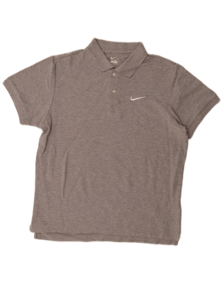 NIKE Herren-Poloshirt, groß, graue Baumwolle