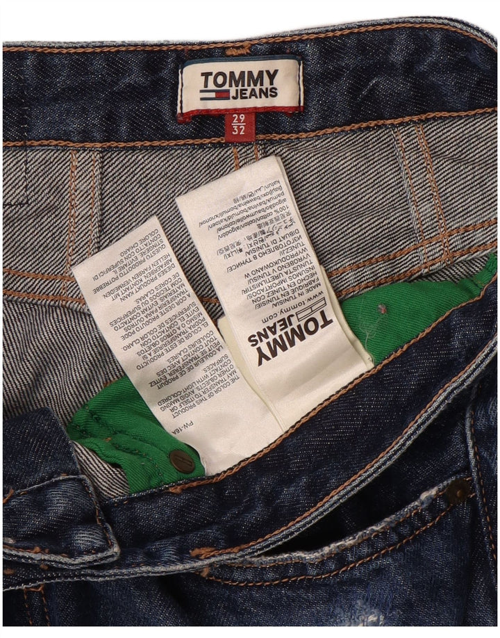 Tommy Hilfiger Damen Distressed High Rise Tapered Jeans W29 L27 Blau