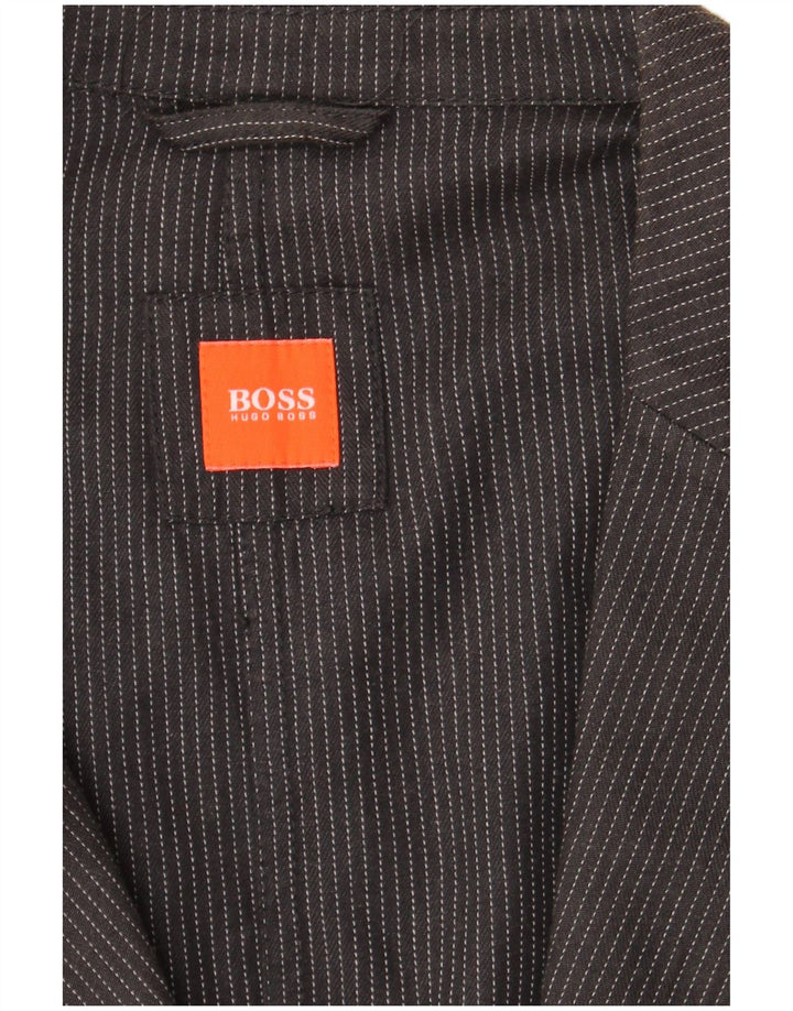 HUGO BOSS Herren 2-Knopf-Blazerjacke UK 42 XL Grauer Nadelstreifen