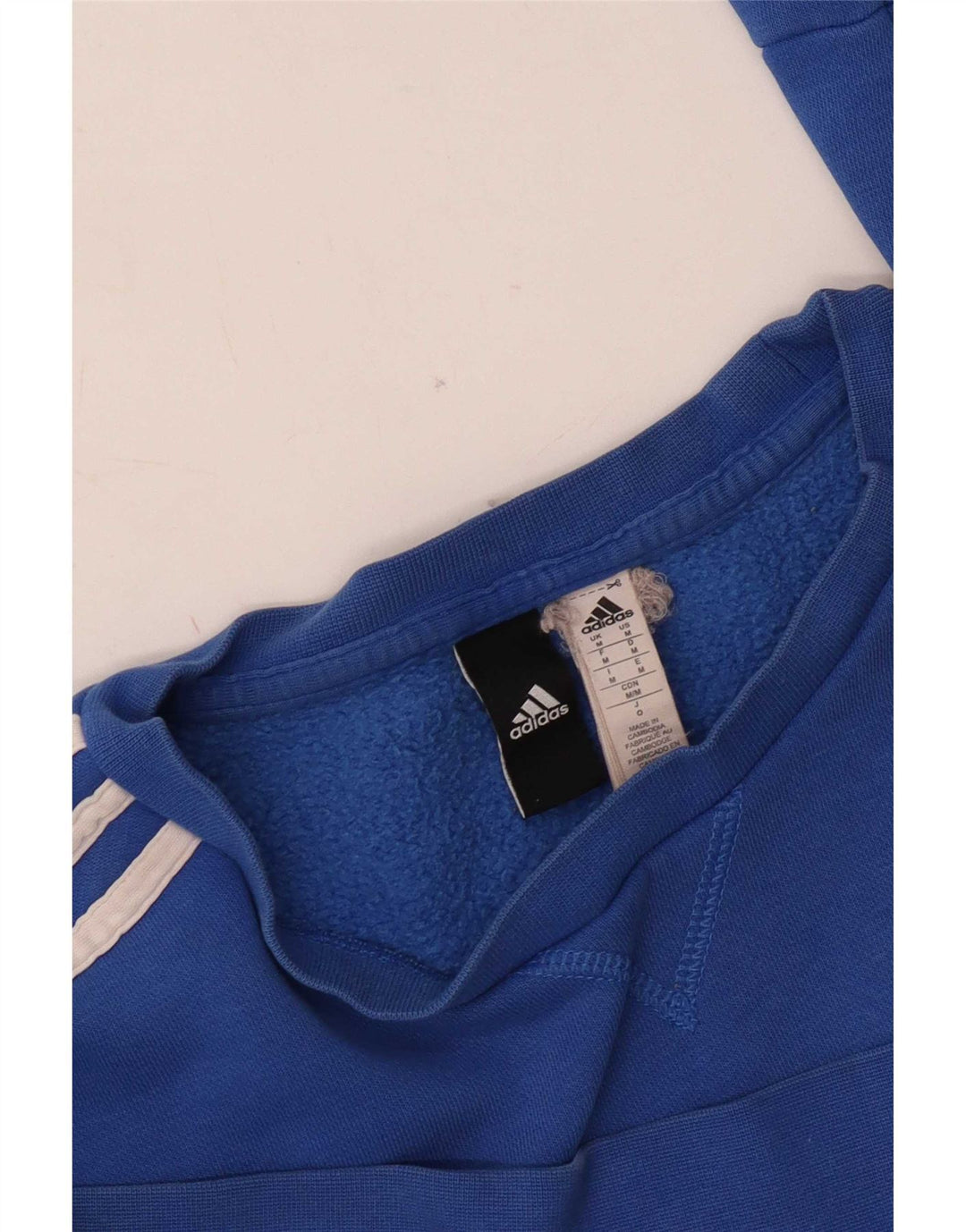 Adidas Damen Sweatshirt Pullover UK 14 Mittelblaue Baumwolle