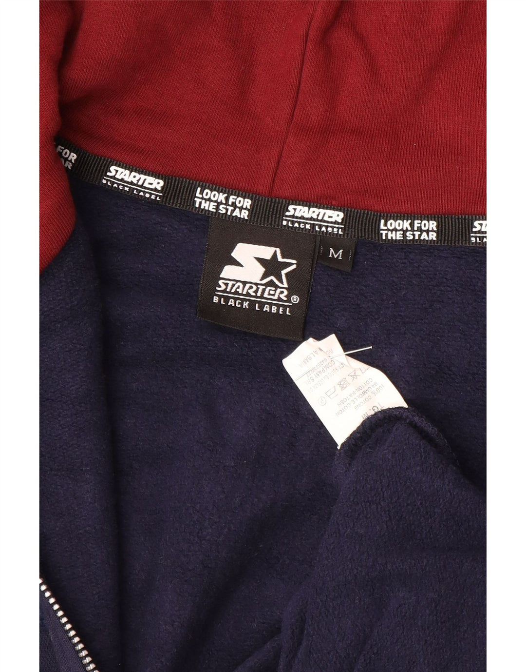 Starter Herren-Kapuzenpullover mit Reißverschluss, mittelmarineblaue Baumwolle