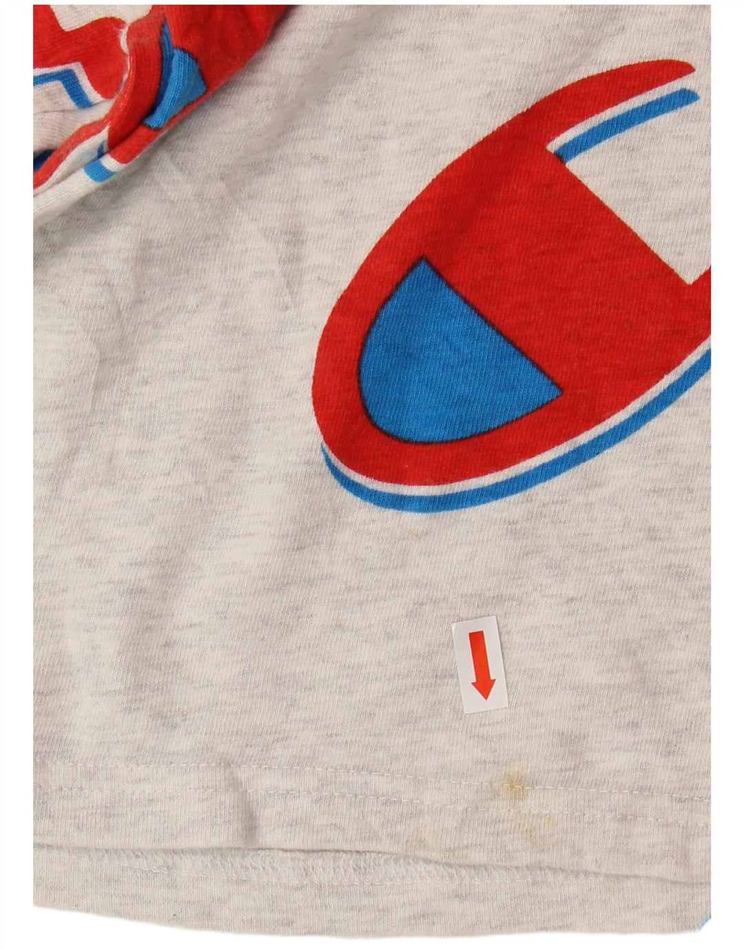 CHAMPION Damen Reverse Weave Crop Graphic T-Shirt Top UK 16 Large Grau