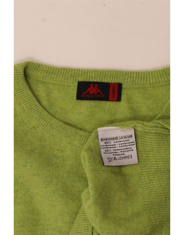Kappa Herren-Pullover mit Rundhalsausschnitt, XL, grüne Lammwolle