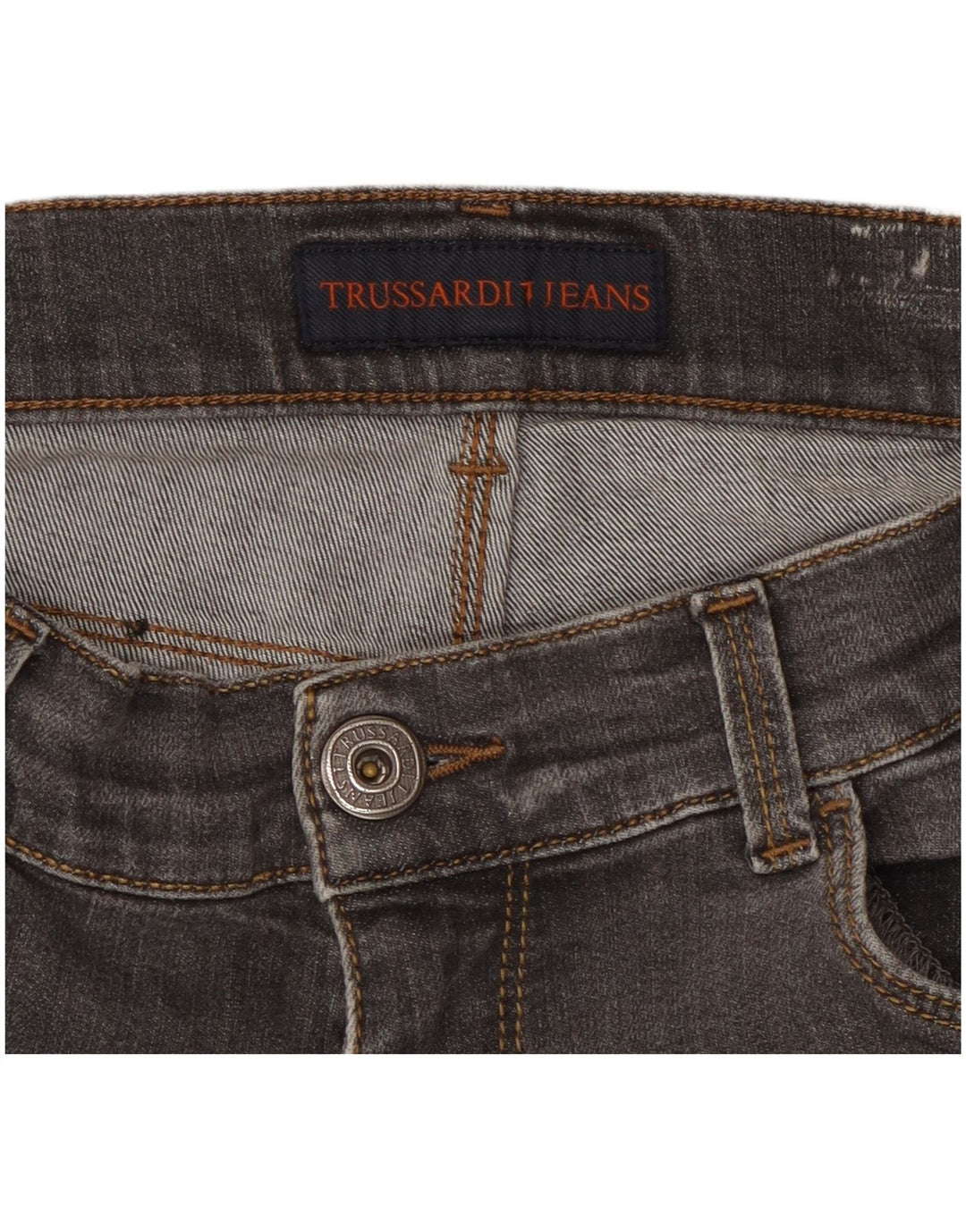 TRUSSARDI Damen Straight Jeans W30 L27 Grau