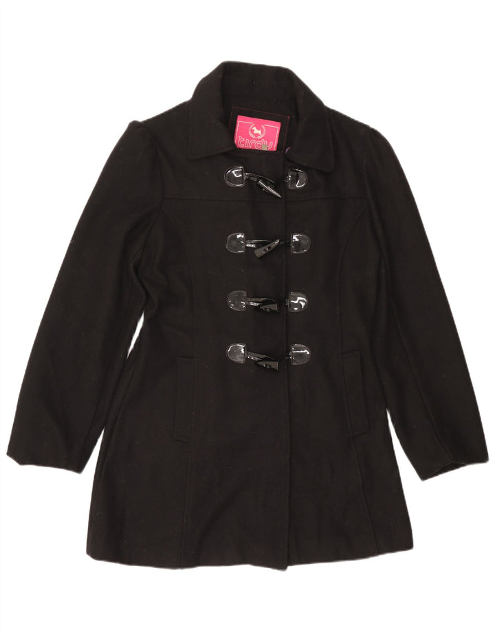 Tirdy Damen Dufflecoat UK 16 Große schwarze Wolle