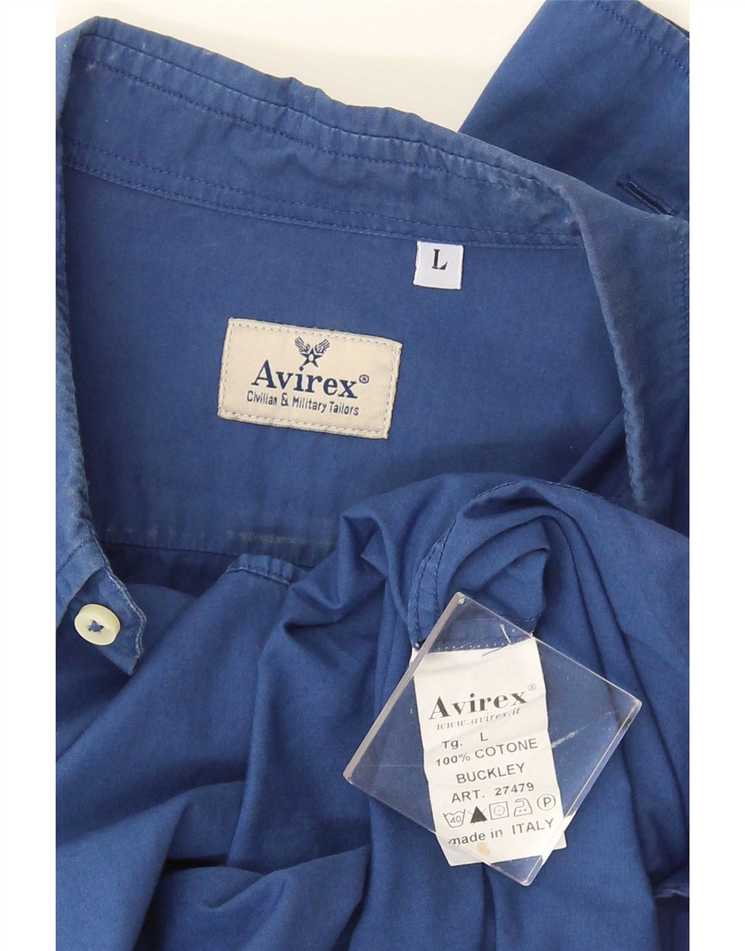 Avirex Herren-Hemd mit normaler Passform, große blaue Baumwolle