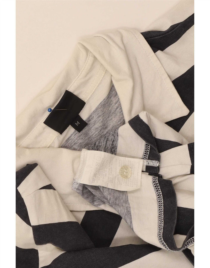 Trussardi Herren-Poloshirt aus mittelweiß gestreifter Baumwolle