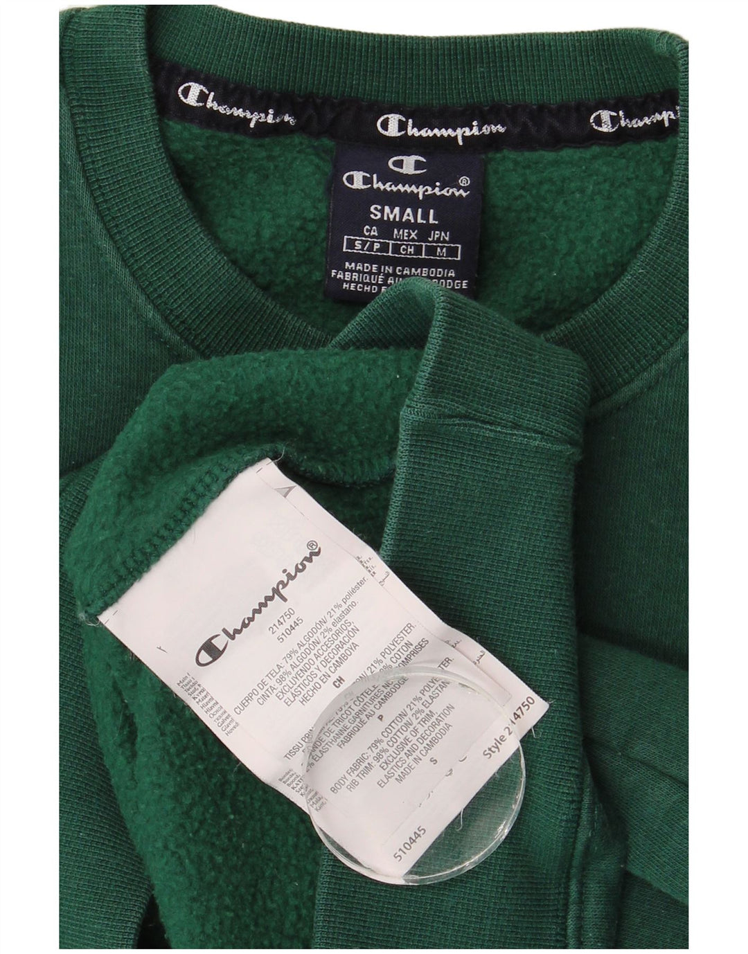 Champion Herren-Sweatshirt-Pullover, klein, grüne Baumwolle