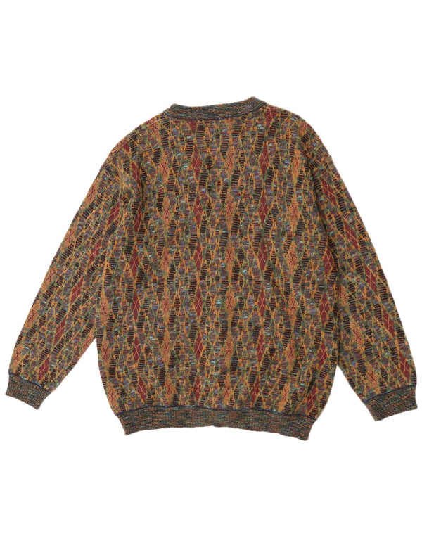 Suspence Herren-Strickjacke, mittelgroß, mehrfarbig, Argyle/Diamant