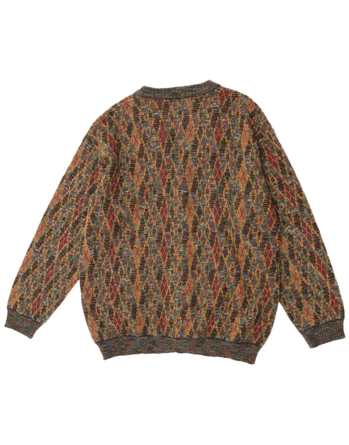 Suspence Herren-Strickjacke, mittelgroß, mehrfarbig, Argyle/Diamant