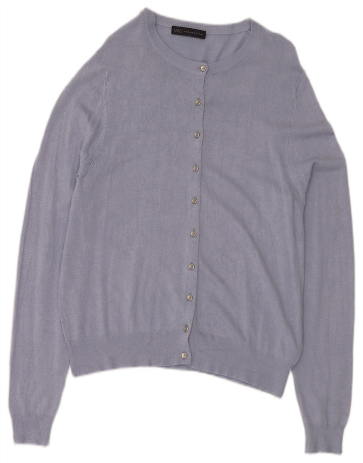 Marks & Spencer Damen-Cardigan-Pullover UK 14 Große blaue Viskose