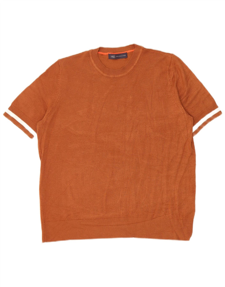 Marks & Spencer Damen Pullover mit Rundhalsausschnitt, UK 12, Mittelbraun