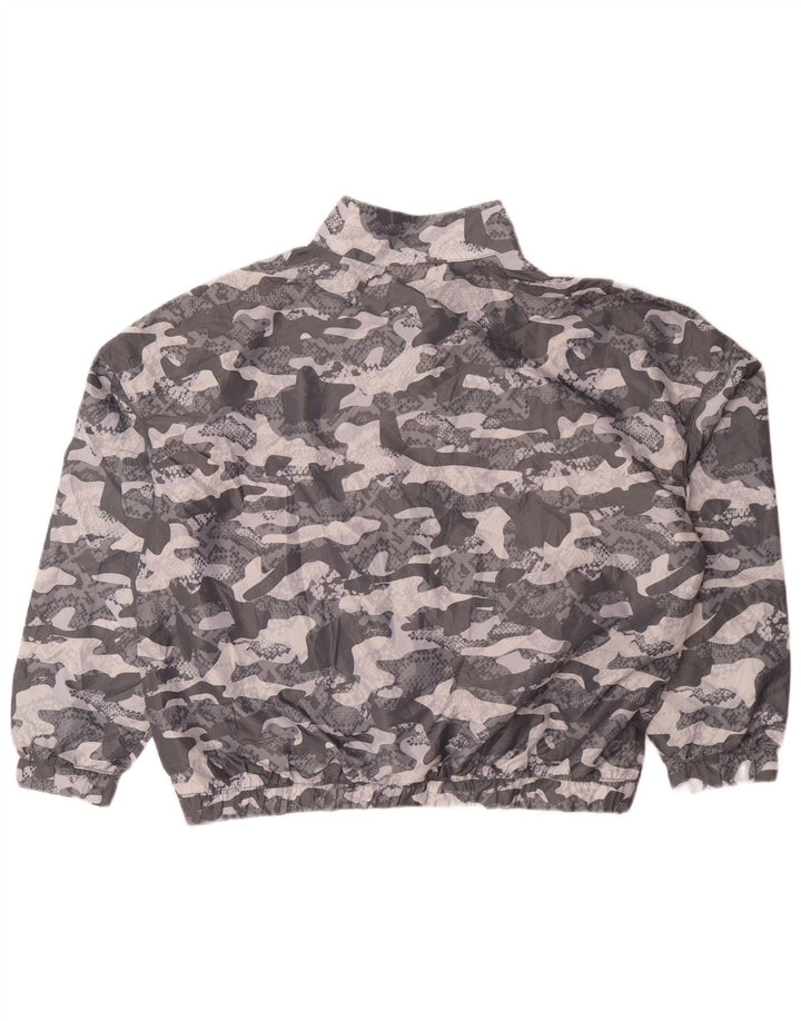 Reebok Damen-Overall-Pullover-Trainingsanzug-Oberteil, UK-Gr. 46, Größe L, Grau-Tarnung