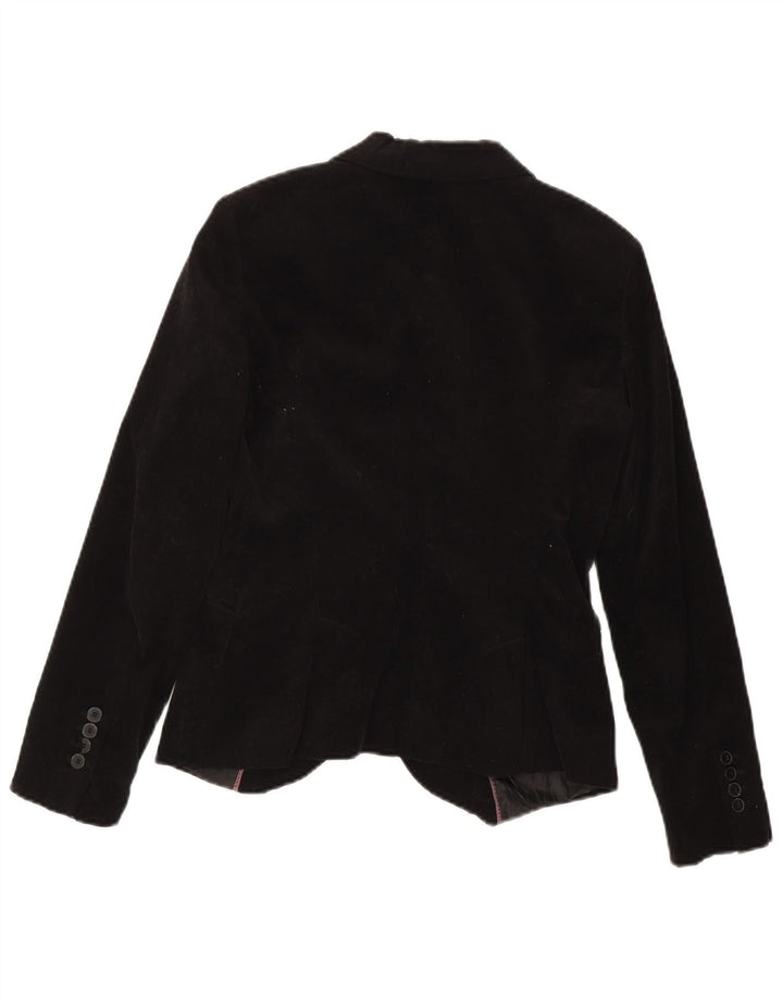 Zara Damen-Blazer aus Samt mit 1 Knopf, Gr. 10, Größe S, Schwarz, Baumwolle