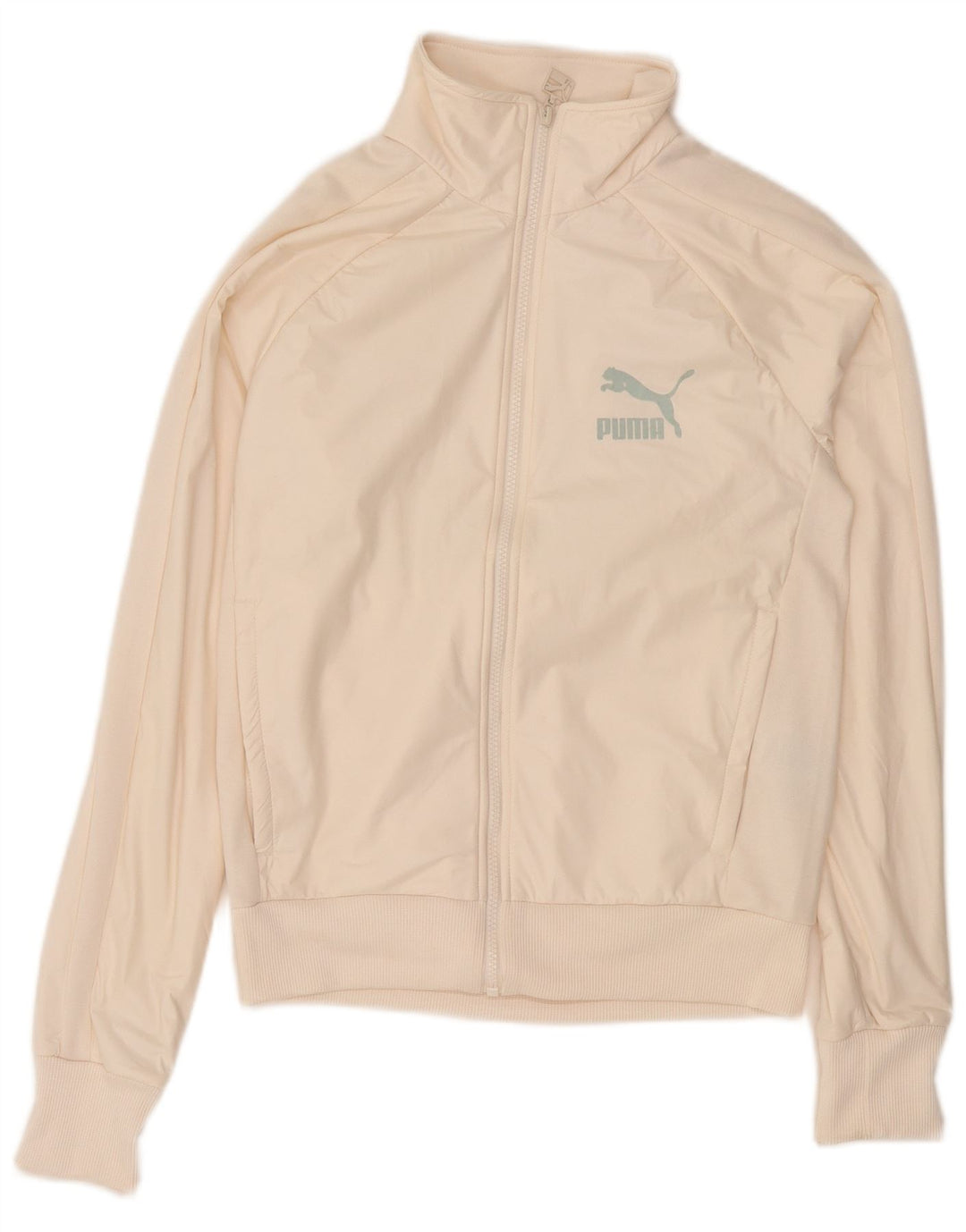 Puma Womens Graphic Trainingsanzug Top Jacke UK 6 XS Weiß Polyester
