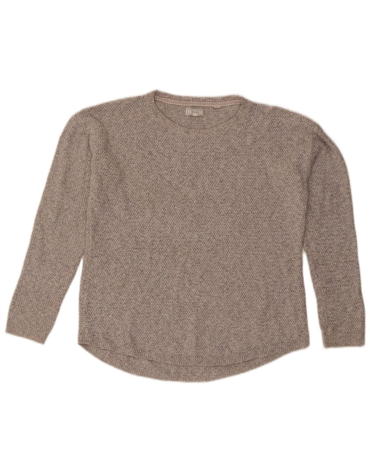 Fat Face Damen-Pullover, übergroß, U-Boot-Ausschnitt, Gr. 10, Größe S, Grau, Baumwolle