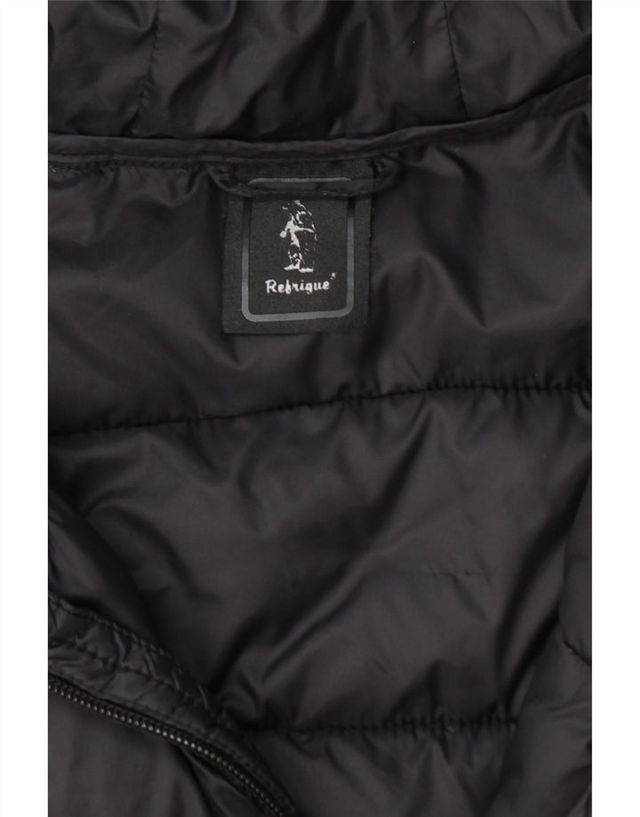 REFRIGUE Wattierte Herrenjacke mit Kapuze, UK 38, mittelschwarz
