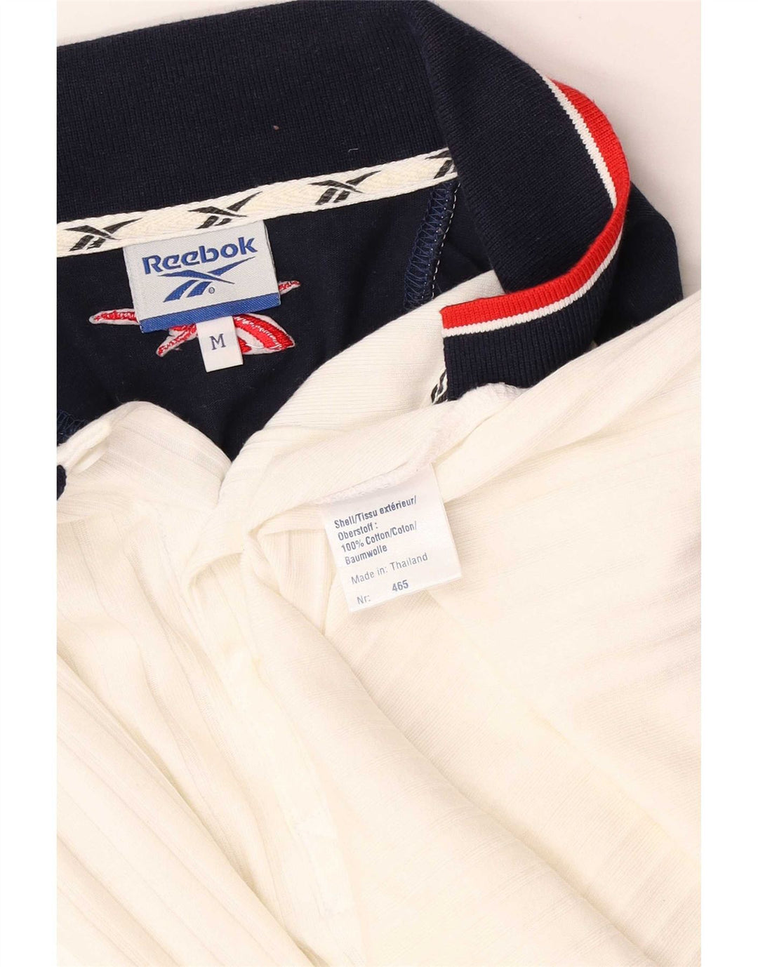 Reebok Herren-Poloshirt aus mittelweißer Colourblock-Baumwolle