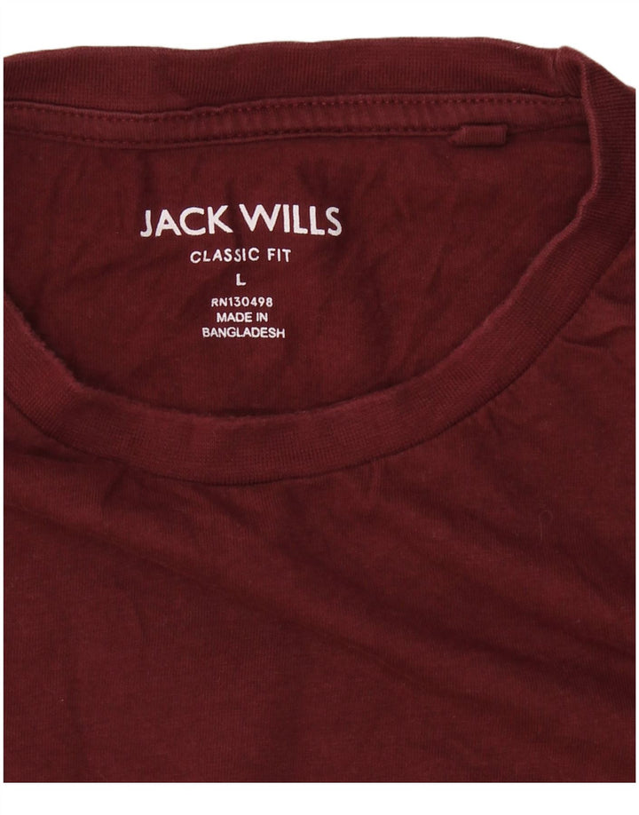 JACK WILLS Herren-T-Shirt mit klassischer Passform, Größe L, Kastanienbraun