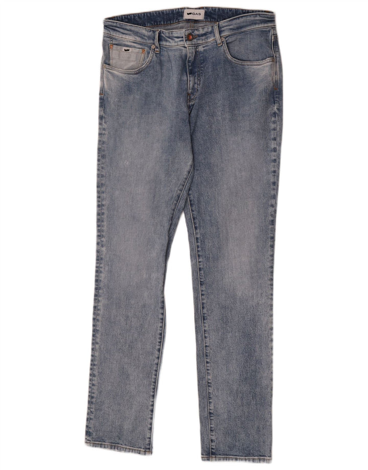 Gas Herren Slim Jeans W33 L32 Blaue Baumwolle