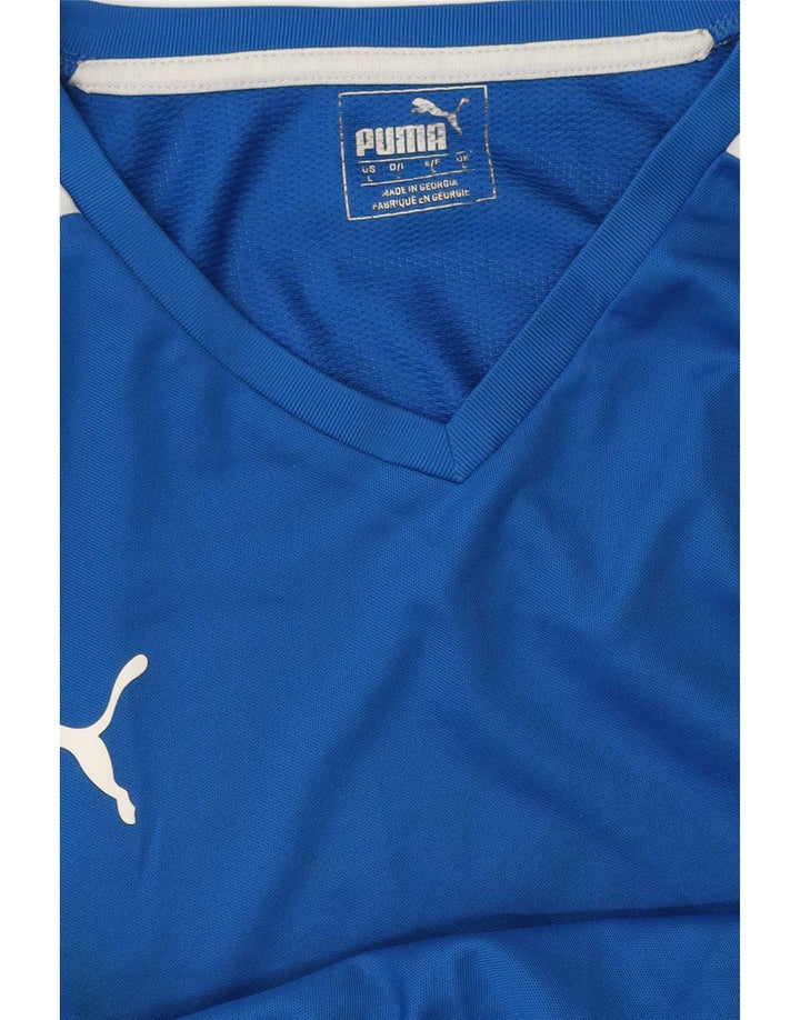 Puma Herren T-Shirt Top Large Blau Colourblock Polyester