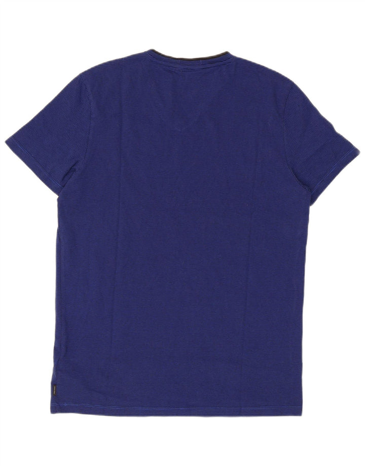 Calvin Klein Herren-T-Shirt mit kurzen Ärmeln, normal, klein, Marineblau gestreift