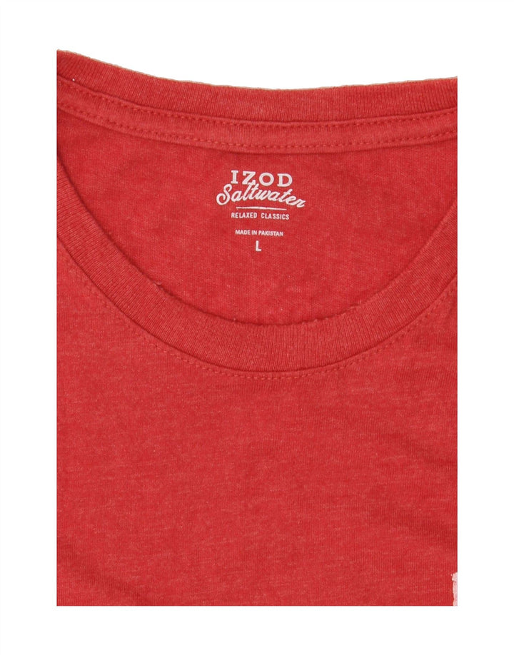 IZOD Mens Relaxed Fit Graphic T-Shirt Top Large Red Vintage Izod and Second-Hand Izod from Messina Hembry 