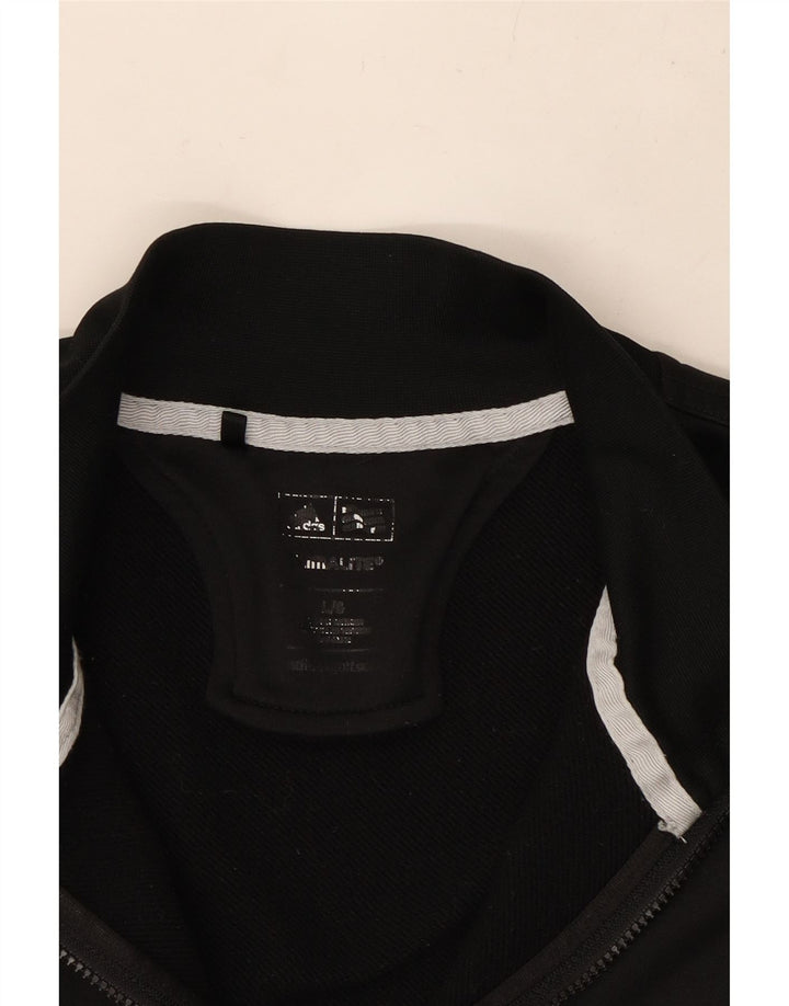 ADIDAS Herren Climalite Zip Neck Sweatshirt Pullover Large Schwarz Polyester