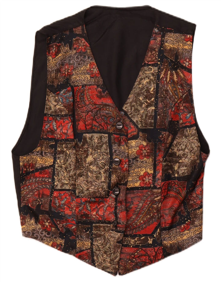 Vintage Damen Weste UK 14 Großes mehrfarbiges Patchwork