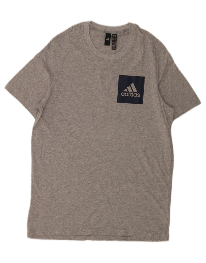 Adidas Herren T-Shirt Top XL Grau gefleckte Baumwolle