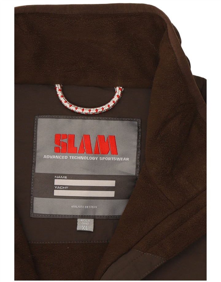Slam Herren-Windbreaker-Jacke, UK 42, XL, braunes Nylon