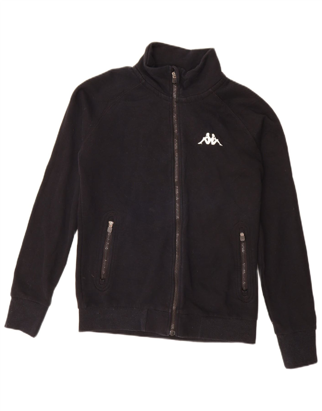 Kappa Damen-Trainingsanzug, Top-Jacke, UK 16, Größe L, Schwarz, Baumwolle