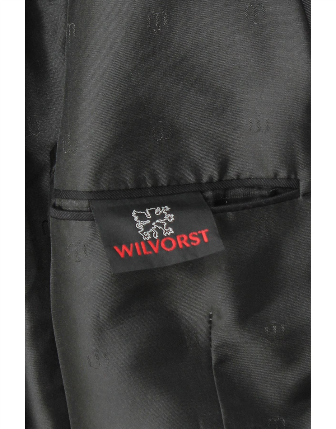 WILVORST Herren Crop Zweireiher Blazer Jacke UK 42 XL Schwarz Nadelstreifen