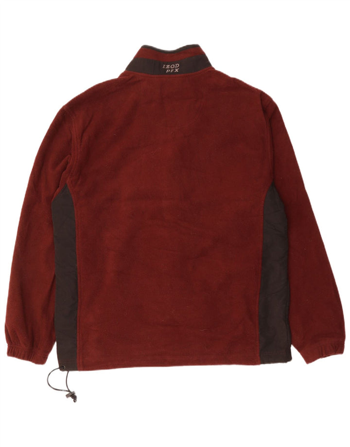 Izod Herren Fleecejacke UK 40 Large Maroon Colourblock Polyester