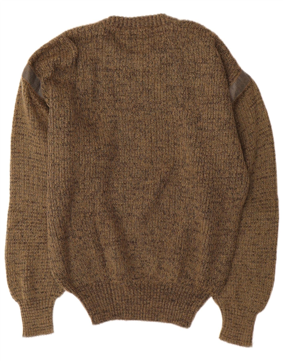 Vintage Herren-Pullover mit Rundhalsausschnitt, mittelkhakimeliert
