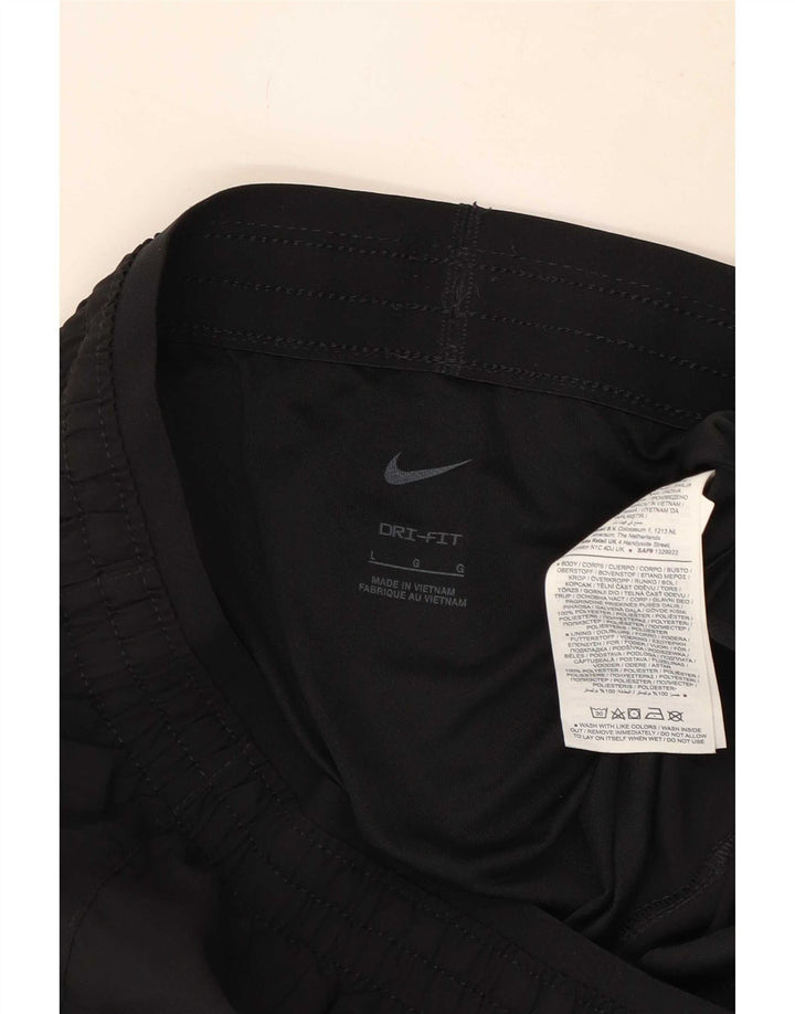 Nike Damen Dri Fit Sport Shorts UK 14 Large Schwarz Polyester