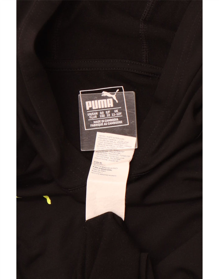 PUMA Jungen Kapuzenpullover 11–12 Jahre, schwarzes Polyester