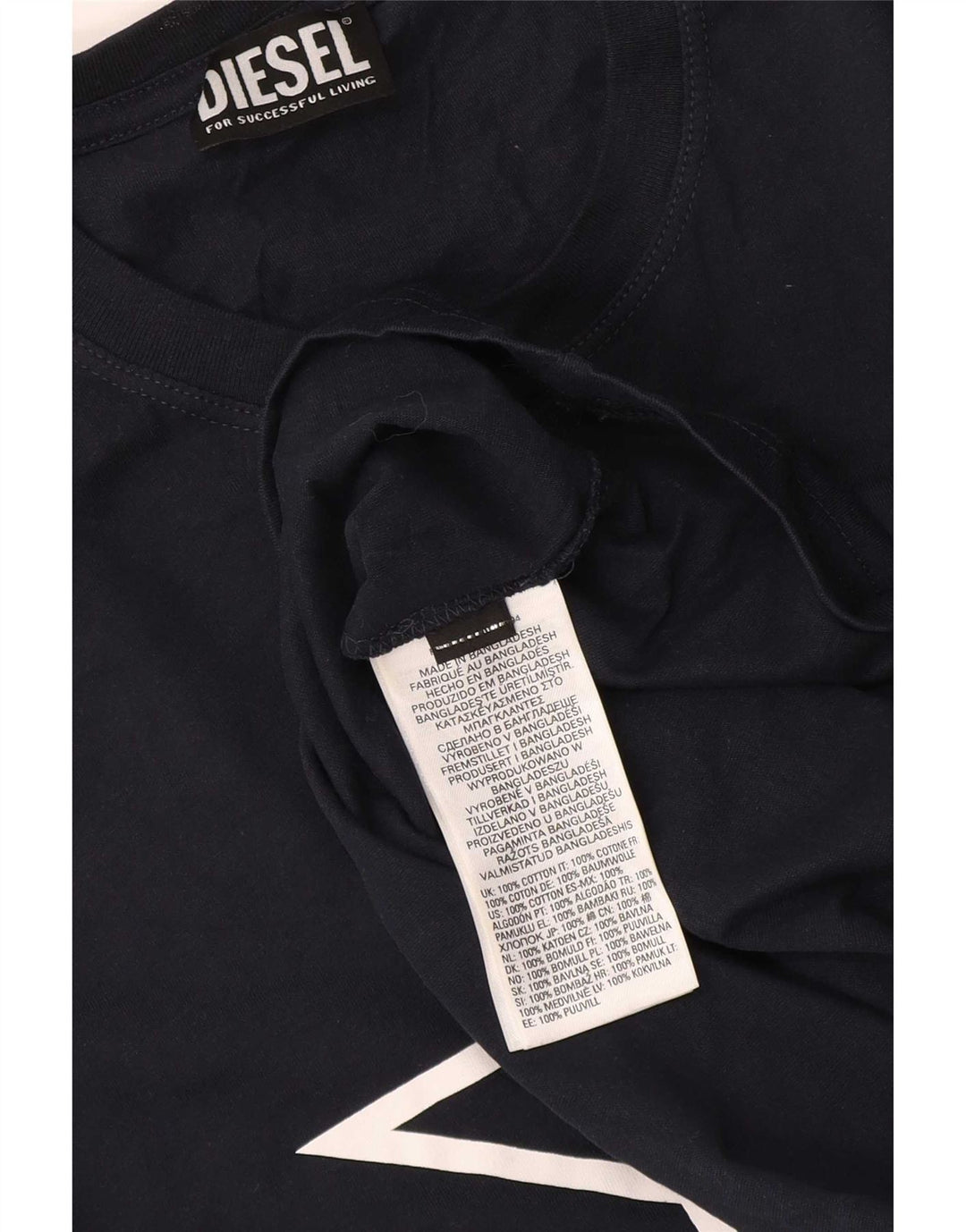 Diesel Herren-T-Shirt mit Grafik, mittlere Marineblau-Baumwolle