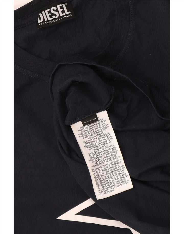 Diesel Herren-T-Shirt mit Grafik, mittlere Marineblau-Baumwolle