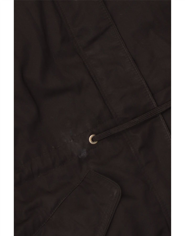 Zara Damen-Parka mit Kapuze, UK 14, Mittelschwarz, Polyester