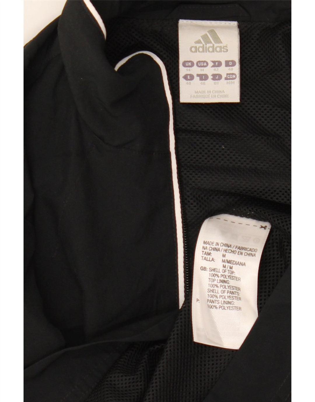 Adidas Damen Trainingsanzug Top Jacke UK 14 Medium Schwarz Polyester