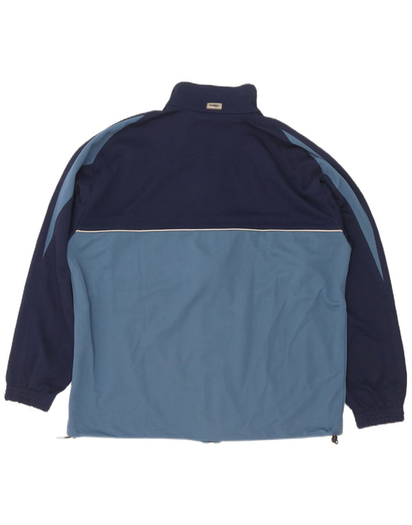 Diadora Herren-Trainingsanzug-Top-Jacke, UK 40, mittelblaues Colourblock-Polyester