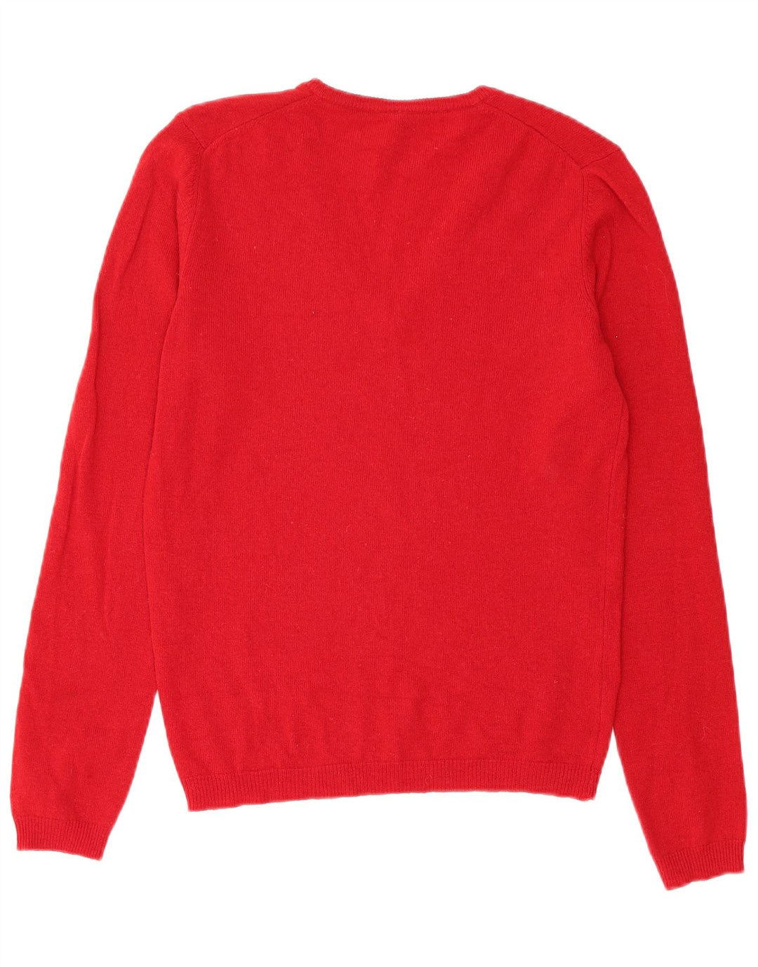 BENETTON Womens V-Neck Jumper Sweater UK 10 Small Red